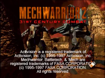 MechWarrior 2 - 31st Century Combat - Arcade Combat Edition (US) screen shot title